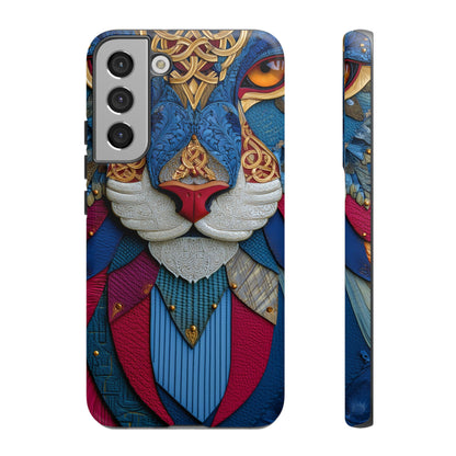 Chat Sacré : Masque Celtique en Cuir et Or