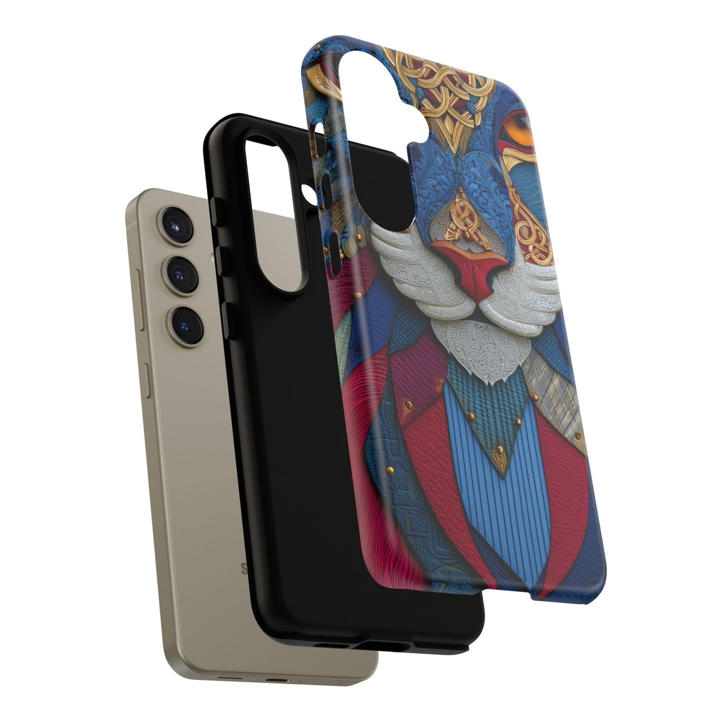 Chat Sacré : Masque Celtique en Cuir et Or