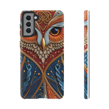 Hibou Royal : Art Textile Brodé et Cuir
