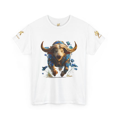 Buffle Cyber-Armure Bleu Royal : Force et Majesté Futuriste