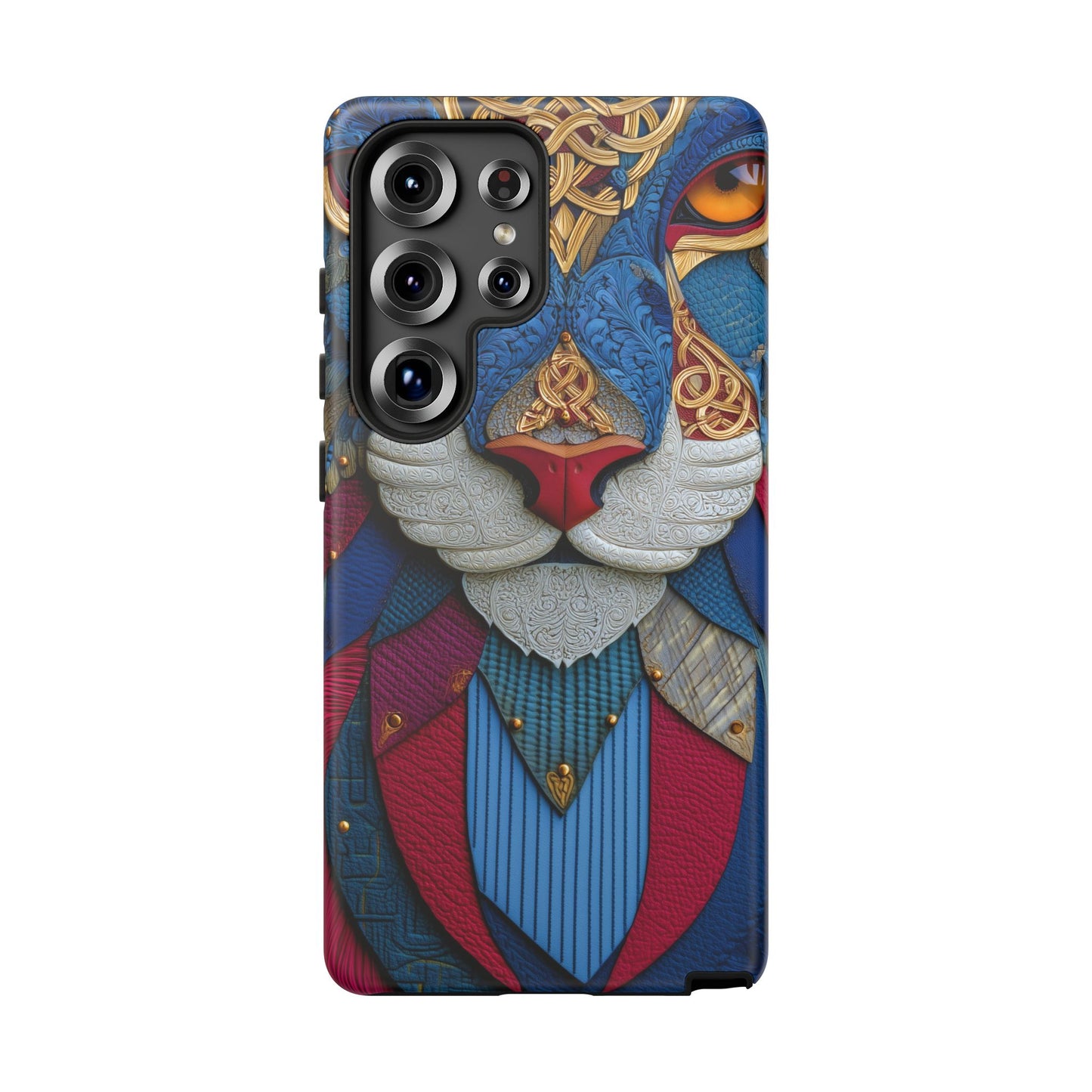 Chat Sacré : Masque Celtique en Cuir et Or