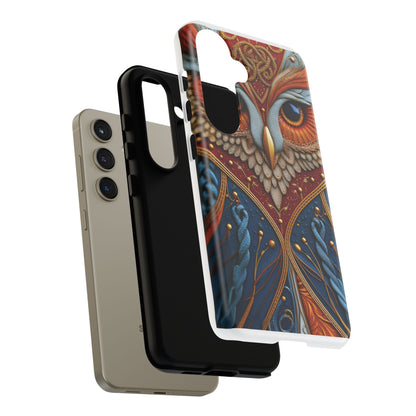 Hibou Royal : Art Textile Brodé et Cuir