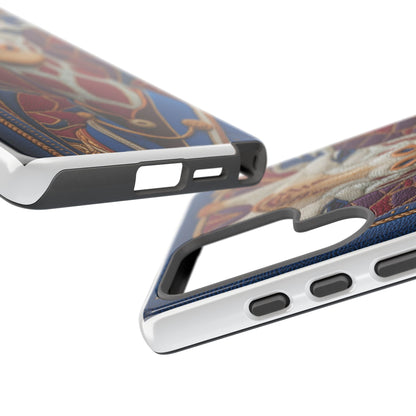 Girafe Aristocrate : Mosaïque de Cuir et Broderie